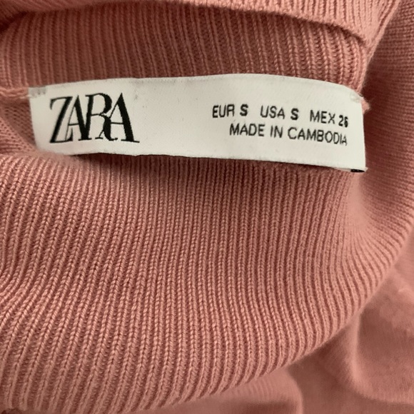 Light pink, long sleeved, mock neck, knit sweater - Picture 3 of 4